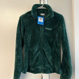 Green Columbia Fuzzy Fleece Teddy Jacket